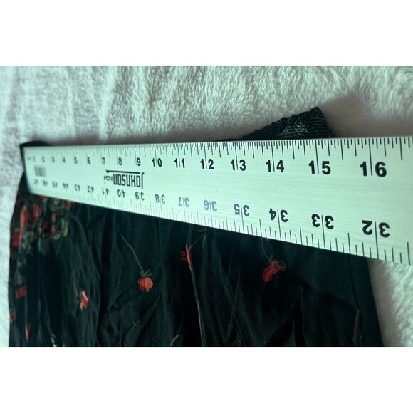 Carole Little Petites Womens Black Floral Print Wrap Midi Skirt Size 12P A-Line - Picture 6 of 11